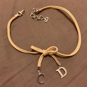 Sterling Silver Leather Bow Choker